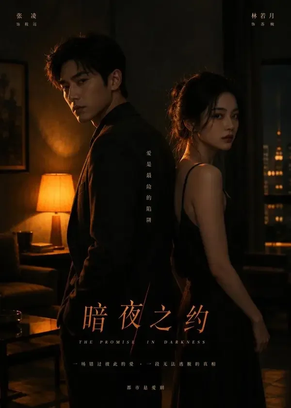 短剧《破局之恋：我和敌人同住一个屋檐》悬疑题材封面，主演祝晓 × 江澈